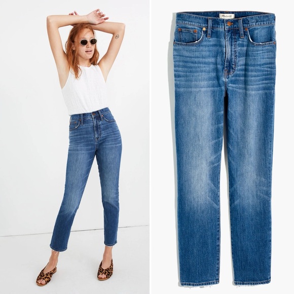 Madewell Denim - MADEWELL Women’s Perfect Vintage Crop Jeans 28 High Rise Mom Blue Jeans Stretch